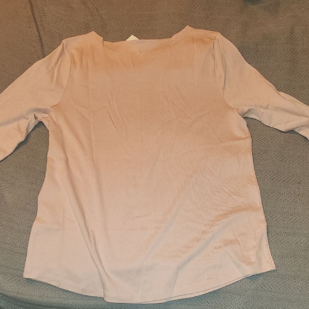 Charter Club Blush Long Sleeve Top - Picture 4 of 5